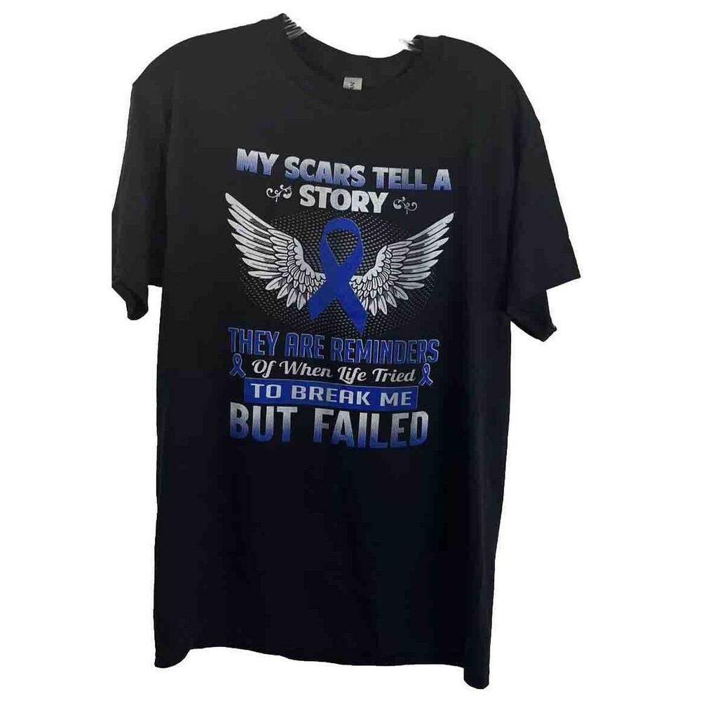 M Gildan Black Graphic T-shirt My Scars Tell A Story Motivational Empowering